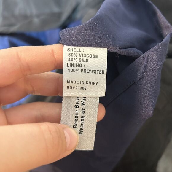 Madewell Women's Long Sleeve Color Block Shift Silk Mini Dress Size XS - Picture 4 of 6